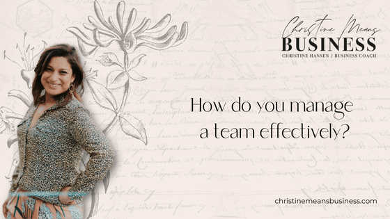 manage a team effectively