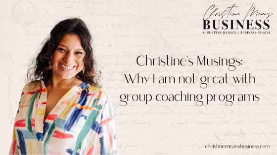Why I am not great with group coaching programs