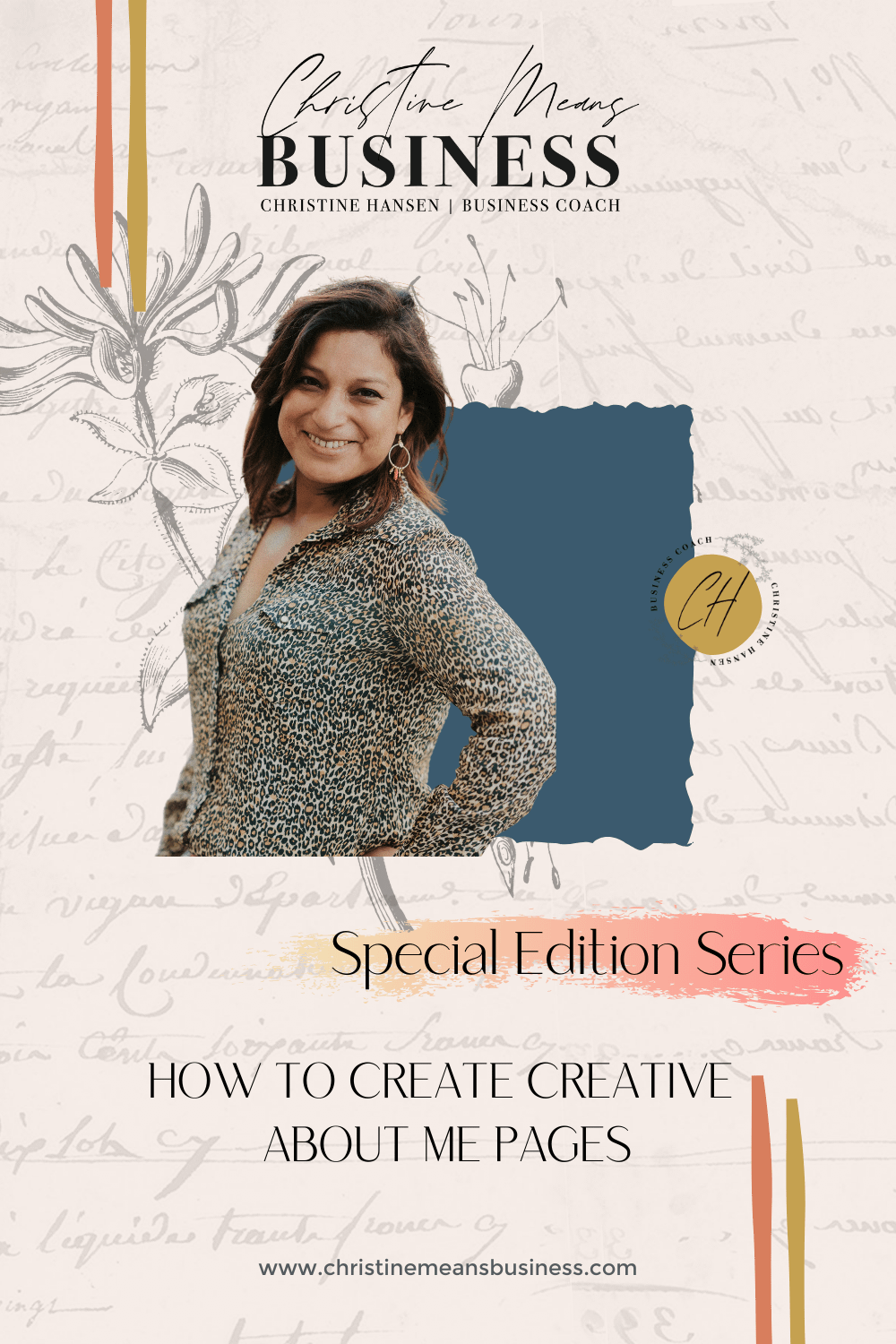 How to create creative about me pages christine means business