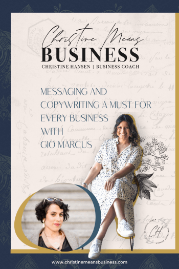 messaging and copywriting with Gio Marcus pin